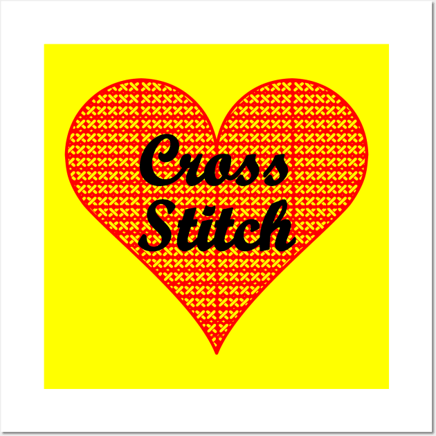 Cross Stitch Heart Wall Art by Barthol Graphics